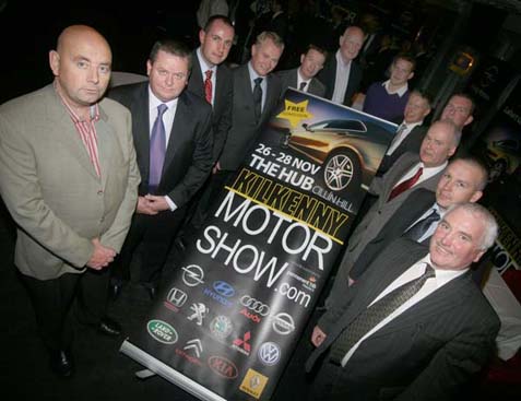 Launching the Kilkenny Motor Show in The Hub, Cillin Hill, on the 26th to the 28th of November are Kevin Morrissey, Chairman SIMI, Kilkenny Region, Ward Kinsella, Barlo Nissan, John O'Brien, O'Brien Renault, Denis Lahart, Laharts Garage, Gerry Hardagon, Permant TSB, Main Sponsor, Brian Cody, Jackie Tyrrell, Tom Cullen, SIMI, Cathal O'Neill, Kilkenny Citroen and Honda Centre, David Young, Young Motors, David Buggy, Buggy Motors and Michael Lyng, Michael Lyng Motors. (Photo: Eoin Hennessy/www.ehp.ie)