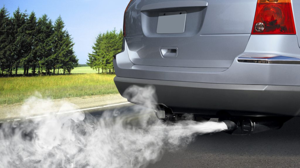 pollution of environment by combustible gas of a car
