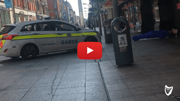 Garda cars now being used to wake up sleeping homeless people in Dublin city centre