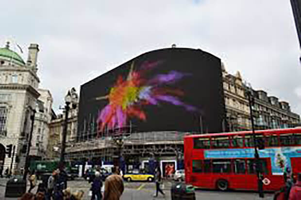 London's Piccadilly Circus get huge new screen which will display ads based on nearby cars and pedestrians.