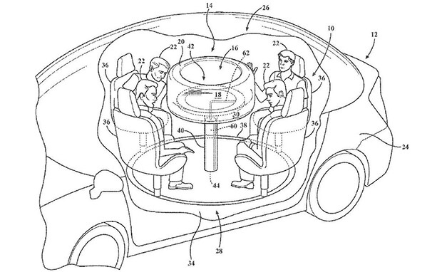Ford Motors patents a retractable table for autonomous cars