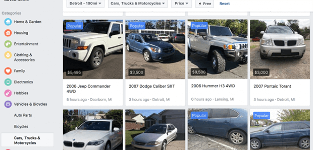Facebook Marketplace for cars 