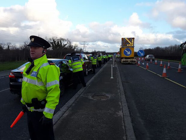 Bus driver arrested at Garda checkpoint on M1 motorway with passengers on board