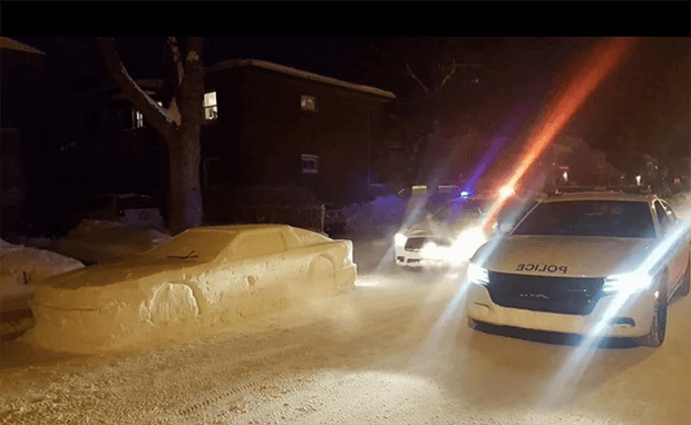 Canadian Cop Tries To Give Car Made Of Snow A Parking Ticket