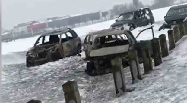 Several cars burnt out during snow time disturbances in Tallaght