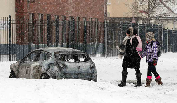 Several cars burnt out during snow time disturbances in Tallaght