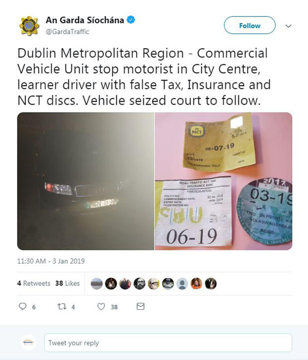 Fake tax, insurance and NCT discs