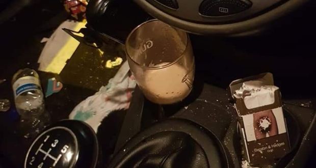Driver stopped with pint of Guinness in car