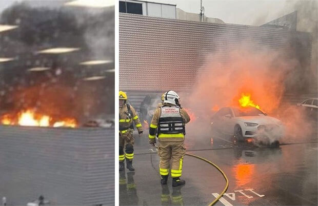 Dublin Fire Brigade rushed to the scene of one of Dublin's top car dealers