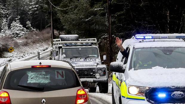 Caution urged on roads as snow and ice warning comes into effect 