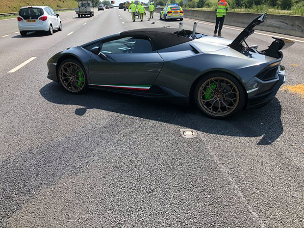 Lamborghini smashed up