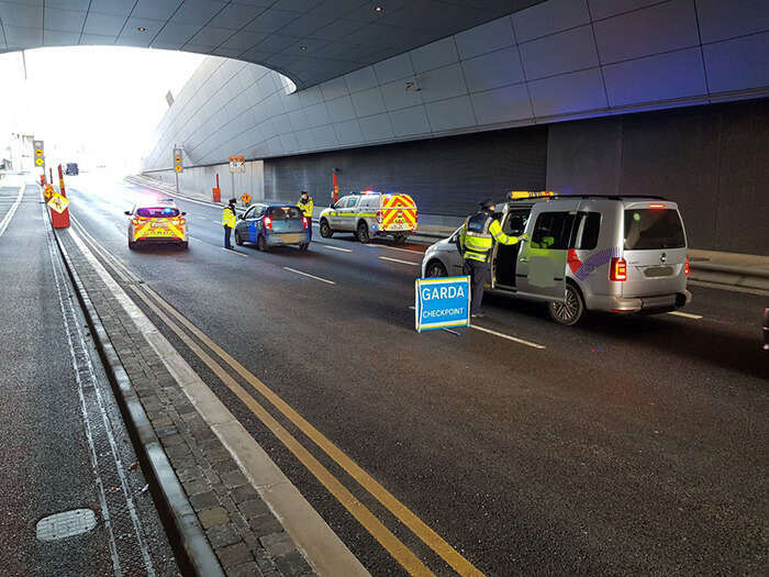 Garda checkpoint at Dublin Airport