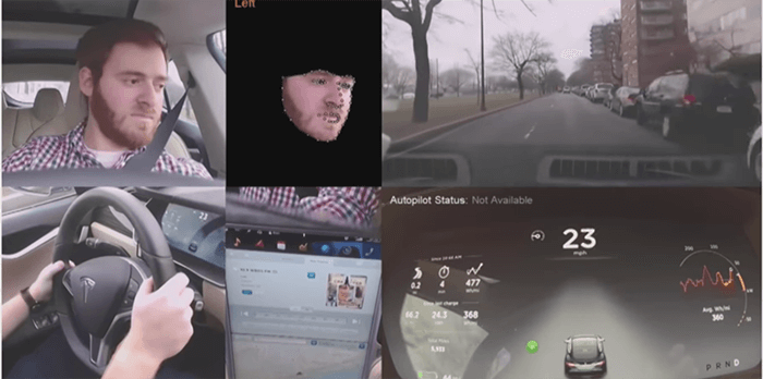 Tesla driver-facing camera